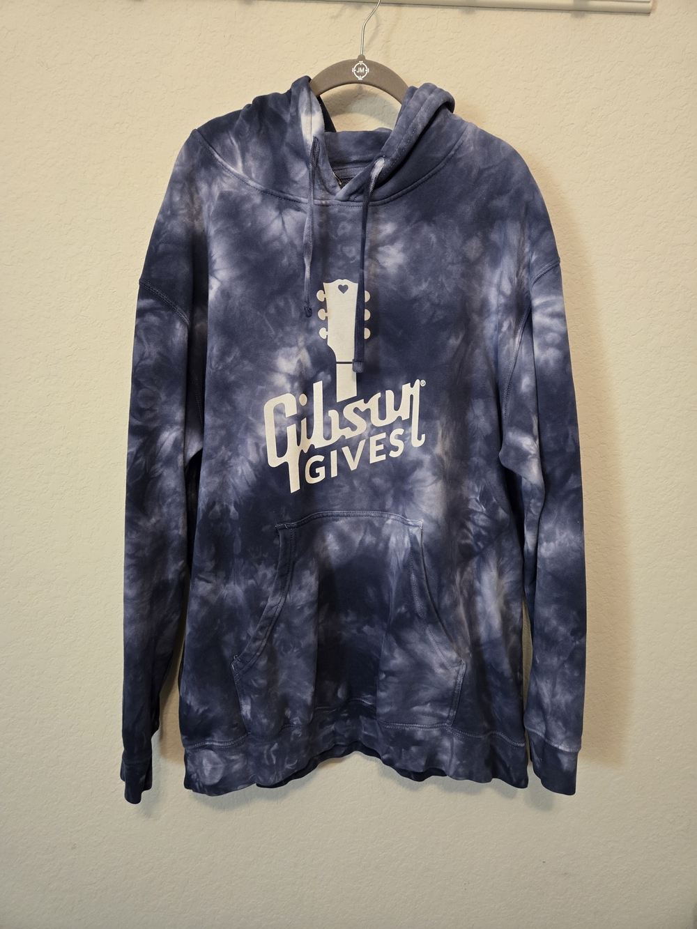 Gibson Navy and White Tie-Dye Pullover Hoodie